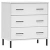 vidaXL Komoda s 3 z&aacute;suvkami biela 77x40x79,5 cm mas&iacute;vne drevo OSLO