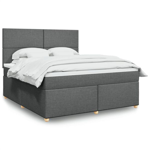 vidaXL Boxspring posteľ s matracom tmavosivá 180x200 cm látka
