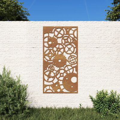 vidaXL Záhradná dekorácia 105x55 cm, cortenová oceľ, ozubené kolesá