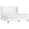 vidaXL Boxspring posteľ s matracom biela 160x200 cm umel&aacute; koža
