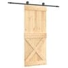 vidaXL Posuvn&eacute; dvere Pr&iacute;rodn&aacute; a čierna 85 x 210 cm