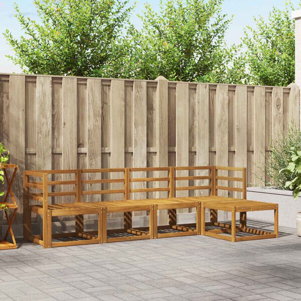 vidaXL Z&aacute;hradn&aacute; s&uacute;prava gaučov 5 pcs Pr&iacute;rodn&aacute; Pevn&eacute; ak&aacute;ciov&eacute; drevo