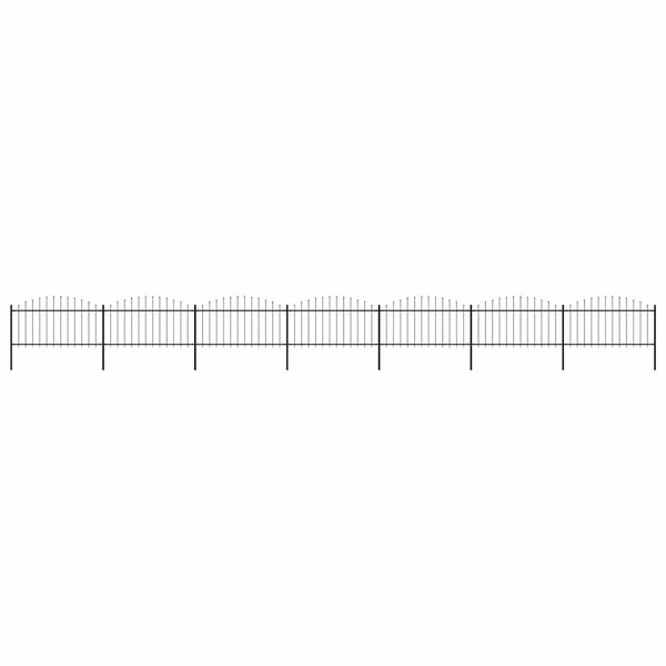 vidaXL Z&aacute;hradn&yacute; plot s vrchnou časťou z ocele 1248x150 cm čierny