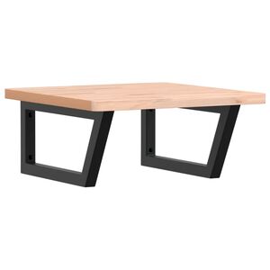 vidaXL Polica pod um&yacute;vadlo n&aacute;stenn&aacute; oceľ a bukov&yacute; mas&iacute;v