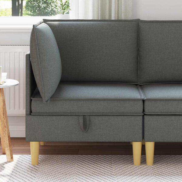 vidaXL &Uacute;ložn&yacute; taburet Tmavo &scaron;ed&aacute;