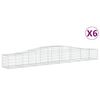 vidaXL Obl&uacute;kov&yacute; gabionov&yacute; k&ocirc;&scaron; 6 ks 400x50x40/60 cm pozinkovan&eacute; železo