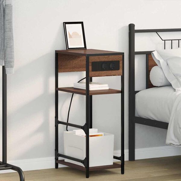 vidaXL Nočn&yacute; stol&iacute;k Hned&yacute; dub 40 x 27 x 76 cm Kompozitn&eacute; drevo