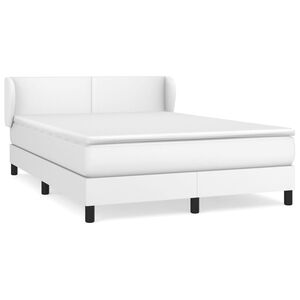 vidaXL Boxspring posteľ s matracom biely 140x190 cm umel&aacute; koža