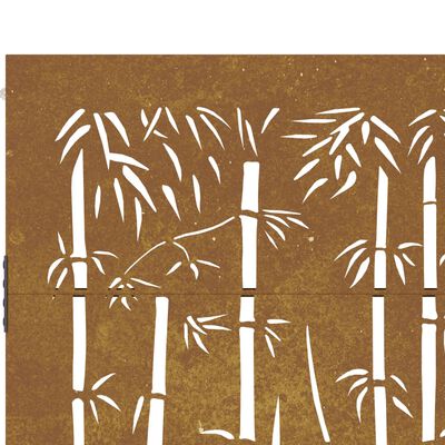 vidaXL Záhradná brána 85x150 cm kortenová oceľ dizajn bambusu