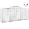 vidaXL Obl&uacute;kov&eacute; gabionov&eacute; ko&scaron;e 30 ks 300x50x120/140 cm pozink. železo