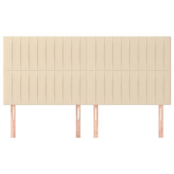 vidaXL Čelo postele kr&eacute;mov&eacute; 160x5x118/128 cm l&aacute;tkov&eacute;