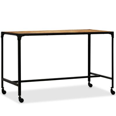 vidaXL Jedálenský stôl, masívne mangovníkové drevo a oceľ, 120x60x76 cm