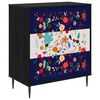 vidaXL Př&iacute;born&iacute;k MAINZ Kvetinov&yacute; vzor 66 x 36,5 x 76 cm Čierny dub