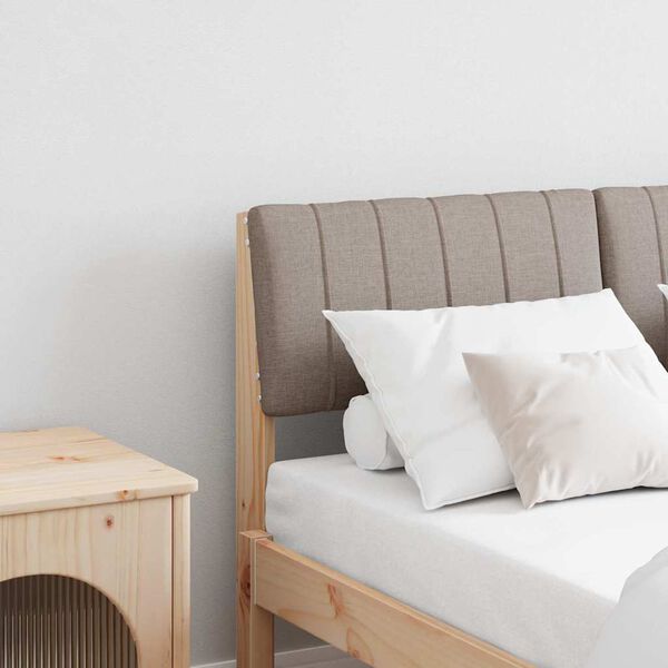 vidaXL Čal&uacute;nen&eacute; čelo postele Sivohned&aacute; 120 cm Mas&iacute;vne borovicov&eacute; drevo