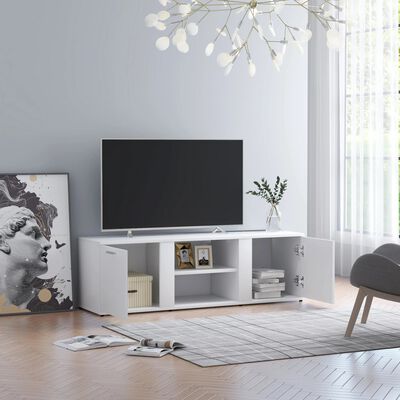 vidaXL TV skrinka, biela 120x34x37 cm, drevotrieska