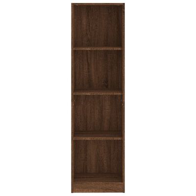 vidaXL 4-poschodová knižnica hnedý dub 40x24x143 cm spracované drevo