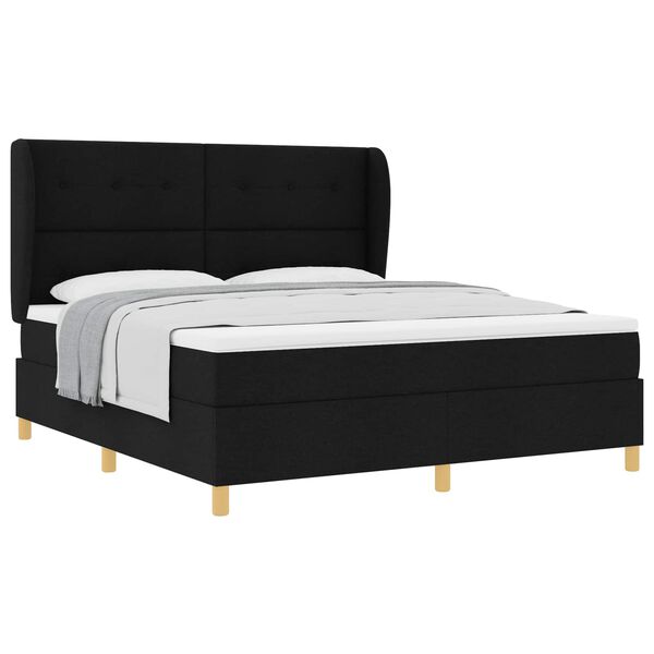 vidaXL Boxspring posteľ s matracom tmavo&scaron;ed&aacute; 90x190 cm Čierna l&aacute;tka