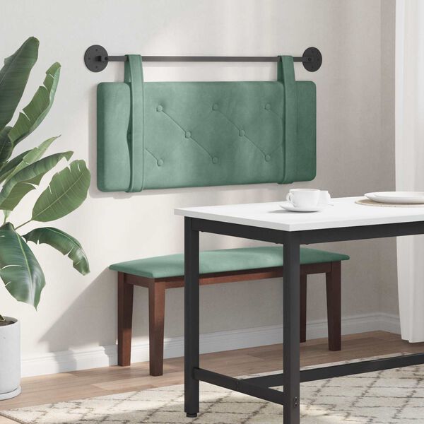 vidaXL Z&aacute;vesn&aacute; Čel&aacute; N&aacute;stenn&yacute; Morsk&aacute; zelen&aacute; 110 x 55 x 5 cm Zamat