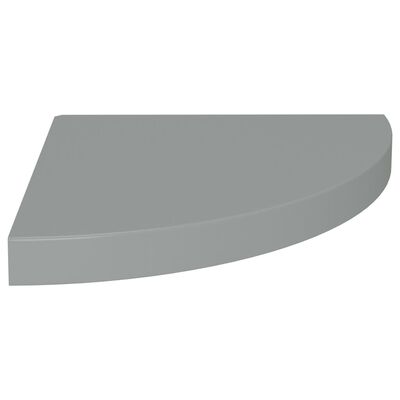 vidaXL Plávajúca rohová polica, sivá 35x35x3,8 cm, MDF