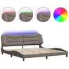 vidaXL R&aacute;m postele s LED bez matraca Hvar sivohned&yacute; 200x200 cm l&aacute;tka