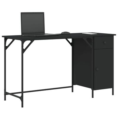 vidaXL Počítačový stôl čierny 131x48x75 cm kompozitné drevo