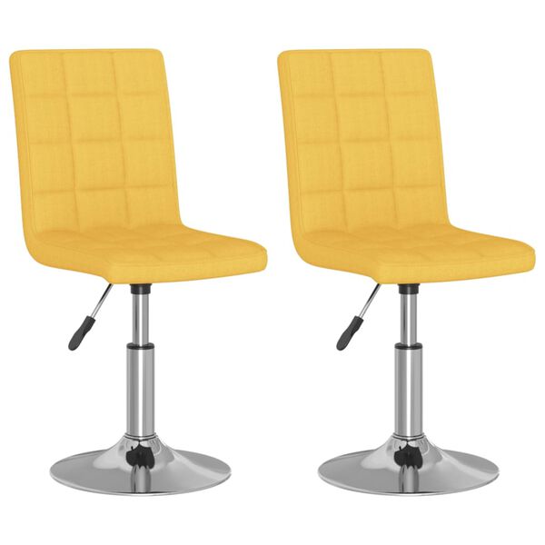 vidaXL Otočn&eacute; jed&aacute;lensk&eacute; stoličky 2 ks horčicovo-žlt&eacute; l&aacute;tkov&eacute;