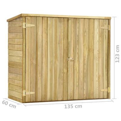 vidaXL Záhradná kôlňa na náradie 135x60x123 cm impregnované borovicové drevo