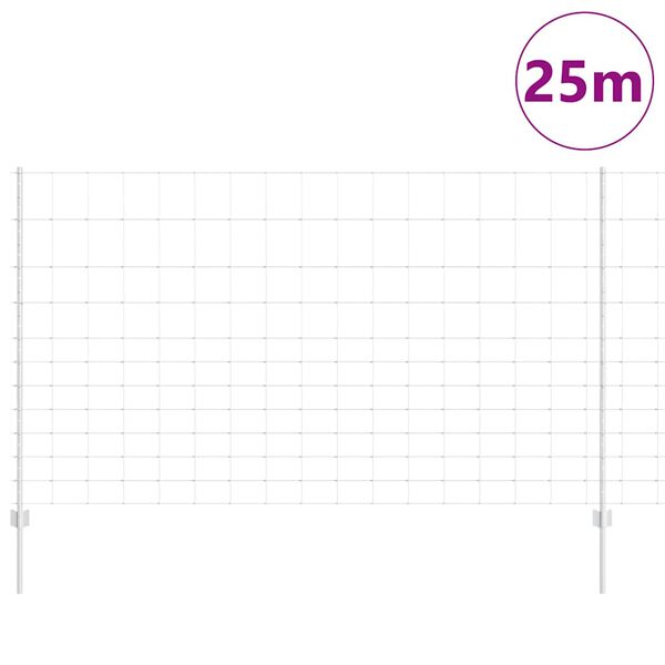 vidaXL Plot s podperou Strieborn&aacute; 1,4 x 25 m Oceľ