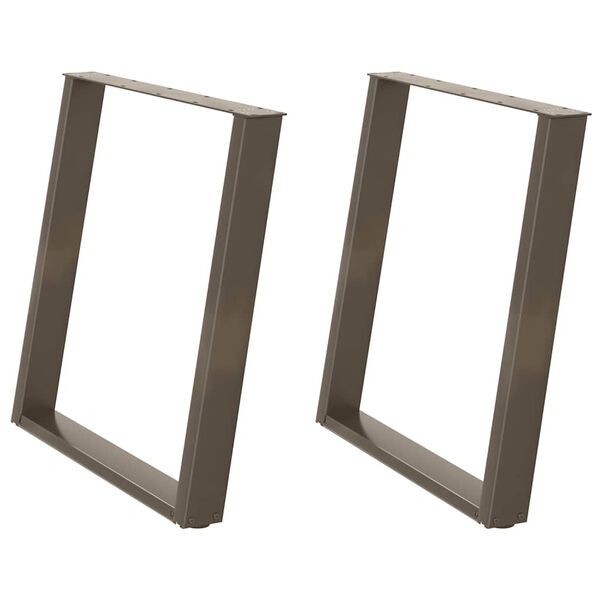 vidaXL Nohy k jed&aacute;lensk&eacute;mu stolu v tvare U, 2 ks, pr&iacute;rodn&aacute; oceľ, 70 x (72-73) cm, oceľ