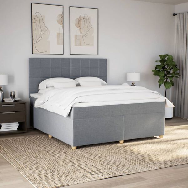 vidaXL Boxspring posteľ s matracom bledosiv&aacute; 180x200 cm l&aacute;tka