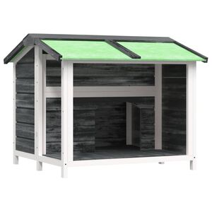 vidaXL Koterec pre psa siv&yacute; 96x87x80,5 cm borovicov&yacute; mas&iacute;v