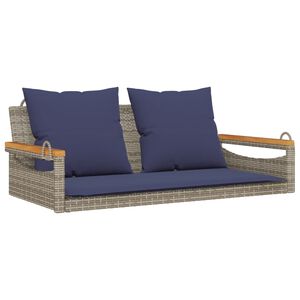 vidaXL Hojdacia lavica s vank&uacute;&scaron;mi siv&aacute; 109x62x40 cm polyratan