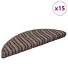 vidaXL Samolepiace schodov&eacute; rohože 15 pcs Hned&aacute; 56 x 17 x 3 cm