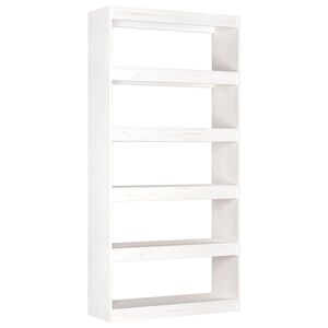 vidaXL Knižnica/deliaca stena biela 80x30x167,4 cm mas&iacute;vna borovica
