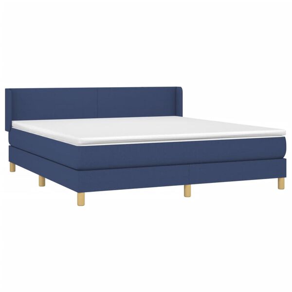vidaXL Posteľn&yacute; r&aacute;m boxspring s matracom modr&yacute; 160x200 cm l&aacute;tka