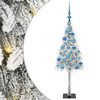 vidaXL Vianočn&yacute; stromček s 150 LED-i Biela 120 cm PE a oceľ