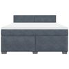 vidaXL Posteľn&yacute; r&aacute;m boxspring s matracom tmavosiv&yacute; 180x200 cm zamat