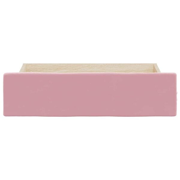 vidaXL Posteľné zásuvky 2 ks ružové kompozitné drevo a zamat