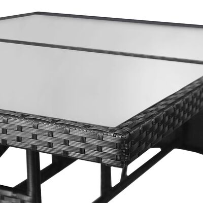 vidaXL Záhradný stôl čierny 140x80x74 cm polyratanový