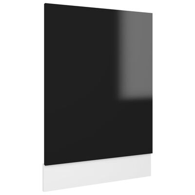 vidaXL Dvierka na umývačku, lesklé čierne 45x3x67 cm, drevotrieska