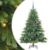 vidaXL Umel&yacute; vianočn&yacute; stromček s 150 LED-i Zelen&aacute; 150 cm PE a PVC
