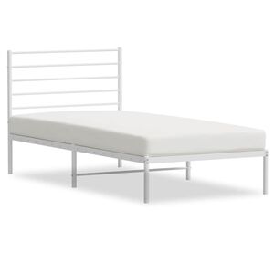 vidaXL Kovov&yacute; r&aacute;m postele s čelom biely 90x190 cm