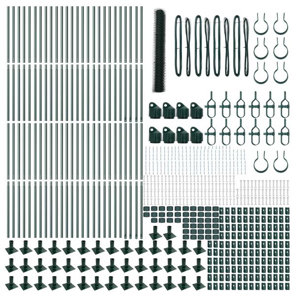vidaXL Stĺp na plot. Zelená 100 x 1,2 m (50 mm sieť) Ocel a PVC