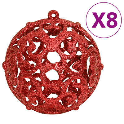 vidaXL 111-dielna sada vianočných ozdôb červená polystyrén