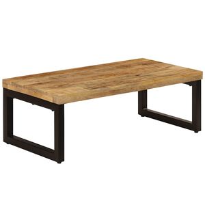 vidaXL Konferenčn&yacute; stol&iacute;k 100x50x35 cm, mangov&yacute; mas&iacute;v a oceľ