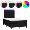 vidaXL Posteľ boxsping s matracom a LED čierna 120x200 cm l&aacute;tka