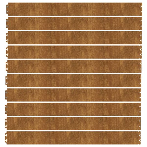 vidaXL Obruby na tr&aacute;vnik 10 ks 10x103 cm pružn&aacute; kort&eacute;nov&aacute; oceľ