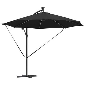vidaXL Slnečn&iacute;k 294 x 294 x 248 cm Polyester a hlin&iacute;k Čierna