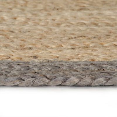 vidaXL Ručne vyrobený jutový koberec so sivými okrajmi 120 cm