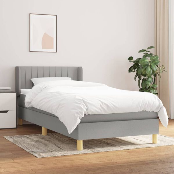 vidaXL Boxspring posteľ s matracom bledosiv&yacute; 100x200 cm l&aacute;tka